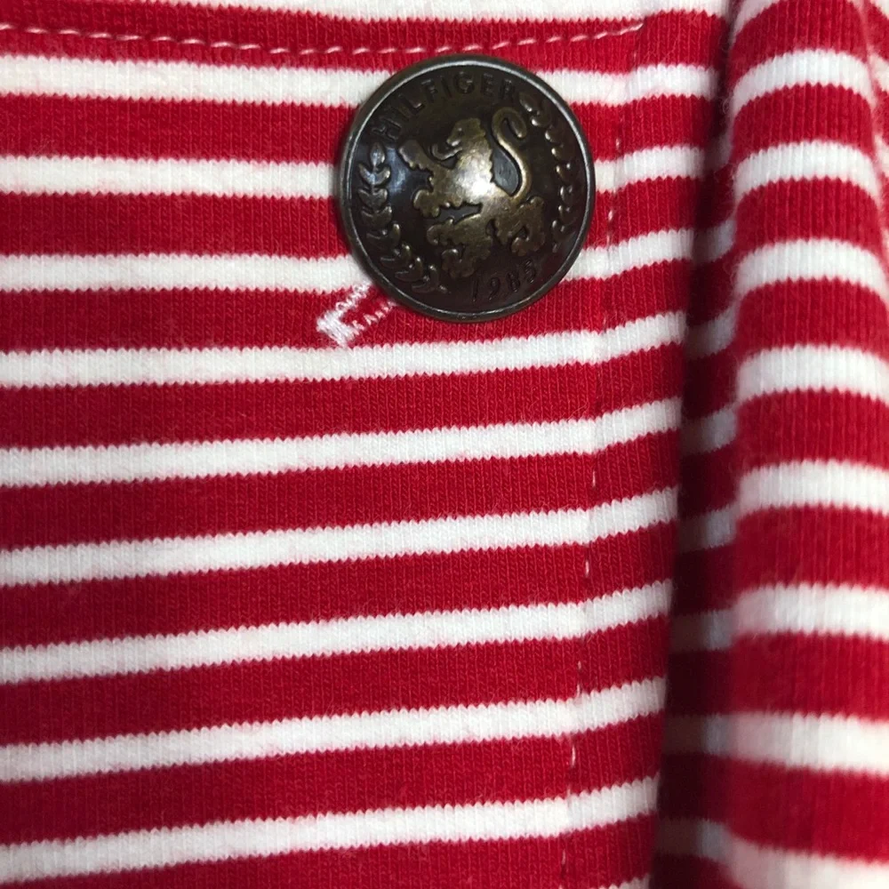 Tommy Hilfiger Red White Striped‎ Cardigan SzM